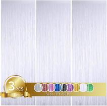 Cortinas de folha metálica Streamers TONIFUL White Door x3