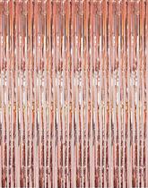 Cortinas de franja i-Chony Rose Gold Metallic Tinsel 1x2,5 m, 2 peças