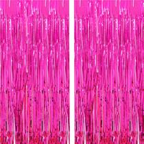 Cortinas de franja i-Chony Shiny Hot Pink Metallic Tinsel x2 1m x 2,5 m Cortinas de franja i-Chony Shiny Hot Pink Metallic Tinsel x2 1m x 2,5 m