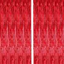 Cortinas de franja i-Chony Shiny Red Metallic Tinsel 1 m x 2,5 m Cortinas de franja i-Chony Shiny Red Metallic Tinsel 1 m x 2,5 m