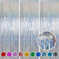 Cortinas de Franja Melsan Silver Tinsel - 1m x 2,5m - Ideal para Festas Cortinas de Franja Melsan Silver Tinsel - 1m x 2,5m - Ideal para Festas