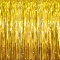 Cortinas de franja metálica GOER Metallic Tinsel 1x3m (douradas, 3 unidades) Cortinas de franja metálica GOER Metallic Tinsel 1x3m (douradas, 3 unidades)