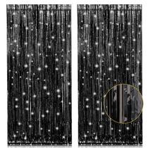 Cortinas de Franja PIGETALE - 2 Pacotes com 1m x 2,5m - Lamê Preto Cortinas de Franja PIGETALE - 2 Pacotes com 1m x 2,5m - Lamê Preto