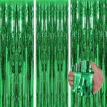 Cortinas de franja TenlaiTech Green Foil 1 x 3 m, pacote com 3 Cortinas de franja TenlaiTech Green Foil 1 x 3 m, pacote com 3