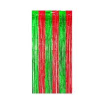 Cortinas De Franjas De Natal Verde E Vermelha 1x2M, Fundo Temático De Natal, Decoração De Festa,