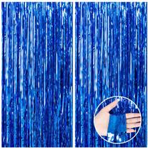 Cortinas de Fundo com Franjas Metálicas CANREVEL - Azul Escuro (2x 1x2,5m)