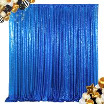Cortinas de fundo de lantejoulas ShinyBeauty 2,1 m x 2,1 m azul royal