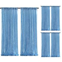 Cortinas de fundo de lantejoulas SoarDream Baby Blue Glitter 2,4 x 2,4 m Cortinas de fundo de lantejoulas SoarDream Baby Blue Glitter 2,4 x 2,4 m