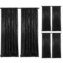 Cortinas de fundo de lantejoulas SoarDream Black 6 peças 60x240cm Cortinas de fundo de lantejoulas SoarDream Black 6 peças 60x240cm