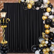 Cortinas de fundo SoarDream Black Polyester 9m x 3m 6 painéis Cortinas de fundo SoarDream Black Polyester 9m x 3m 6 painéis