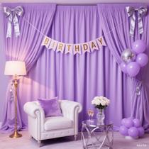 Cortinas de fundo SoarDream Lavender 9x3m em tecido de poliéster Cortinas de fundo SoarDream Lavender 9x3m em tecido de poliéster
