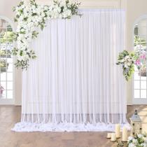 Cortinas de fundo Tao-Ge White Sheer Tule 3m x 3m para festa