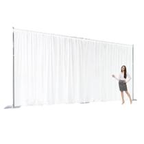 Cortinas de fundo Urby de duas camadas de chiffon, tule e poliéster Cortinas de fundo Urby de duas camadas de chiffon, tule e poliéster