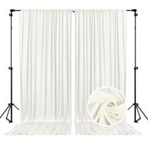 Cortinas de fundo ZEBMOON Ivory Satin 152x305 cm 2 painéis