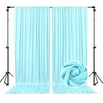 Cortinas de fundo ZEBMOON Light Blue 152x213 cm 2 painéis