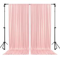 Cortinas de fundo ZEBMOON, rosa claro, cetim, 150x210 cm, 2 painéis