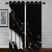 Cortinas de janela Baocicco Black Marble Blackout 135x160cm 2P