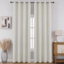 Cortinas de janela CUCRAF 100% Blackout Faux Linen 214x213cm Bege