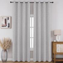 Cortinas de janela CUCRAF 100% Blackout Faux Linen 214x213cm brancas