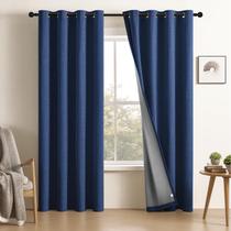 Cortinas de janela CUCRAF Total True Blackout Azul Marinho 52x84in