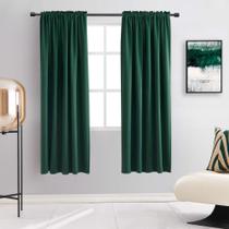 Cortinas de janela DONREN Dark Emerald Green Blackout 160cm