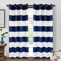 Cortinas de janela DriftAway Navy Stripe 214 cm Room Darkening