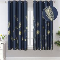 Cortinas de janela Estelar Textiler Blackout Gold Leaf Print Cortinas de janela Estelar Textiler Blackout Gold Leaf Print