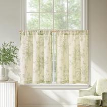 Cortinas de janela jinchan Rustic Floral Tier 26x60cm 2 painéis