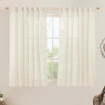 Cortinas de janela LAMIT Natural Linen Semi Sheer 140x137cm 2 painéis