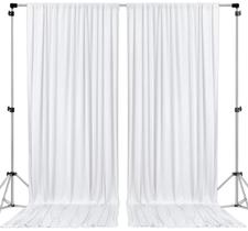 Cortinas de pano de fundo de poliéster AK TRADING CO. Branco