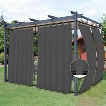 Cortinas de pátio externas, fáceis de usar, removíveis, com aba, cinza Cortinas de pátio externas, fáceis de usar, removíveis, com aba, cinza