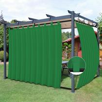 Cortinas de pátio externas, fáceis de usar, removíveis, com aba, verde Cortinas de pátio externas, fáceis de usar, removíveis, com aba, verde