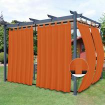 Cortinas de pátio externas, fáceis de usar, removíveis, Tab Top, laranja