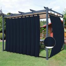 Cortinas de pátio externas, fáceis de usar, removíveis, Tab Top Navy