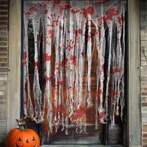 Cortinas de porta de Halloween Sfcddtlg Bloody Handprint 215x150cm