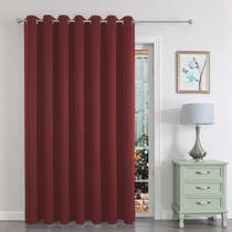 Cortinas de porta deslizante Blackout Patio Joydeco 100x213cm Borgonha