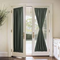 Cortinas de porta francesas PONY DANCE, 54 x 72 polegadas, térmicas, verdes acinzentadas