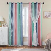 Cortinas de quarto XiDi, rosa arco-íris, verde, cinza, 52x90 cm Cortinas de quarto XiDi, rosa arco-íris, verde, cinza, 52x90 cm