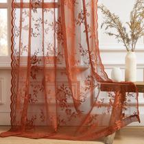 Cortinas de renda SEEKRIGHT Rust Terracotta 160x160cm 2 painéis Cortinas de renda SEEKRIGHT Rust Terracotta 160x160cm 2 painéis
