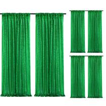 Cortinas de Telón de Fondo SoarDream Verde con Lentejuelas 6 piezas 61x244 cm Cortinas de Telón de Fondo SoarDream Verde con Lentejuelas 6 piezas 61x244 cm