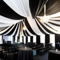 Cortinas de Teto Showgeous Black Chiffon - 4 Painéis (1,5m x 6m) para Casamento