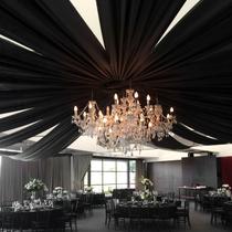Cortinas de Teto Showgeous Black Chiffon para Casamento - 6 Painéis (1,5m x 3m)