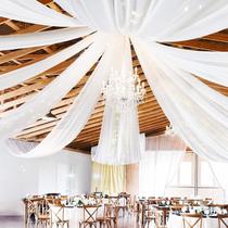 Cortinas de Teto Showgeous Chiffon Branca - 6 Painéis (1,5m x 9m) para Casamento