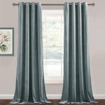 Cortinas de Veludo Azul Pedra StangH - 229cm de Comprimento (2 Painéis)
