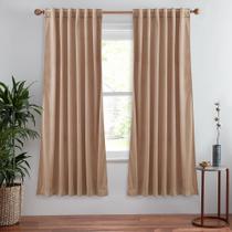 Cortinas de Veludo Bege Blush StangH - 183cm - Com Bloqueio de Luz