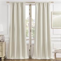 Cortinas de veludo branco Joydeco 132x244 cm com isolamento térmico