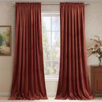 Cortinas de veludo StangH, vermelho ferrugem, 132x259 cm, 2 painéis