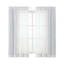 Cortinas De Voile Brancas Transparentes De 84 Polegadas Com Bolso Para Varão, Leves E Simples Para