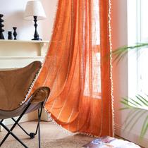 Cortinas Deeprove Orange Boho 274 cm extra longas para quarto