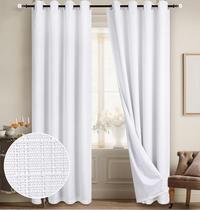 Cortinas Diraysid 100% Blackout White Linen 132x240cm 2 peças